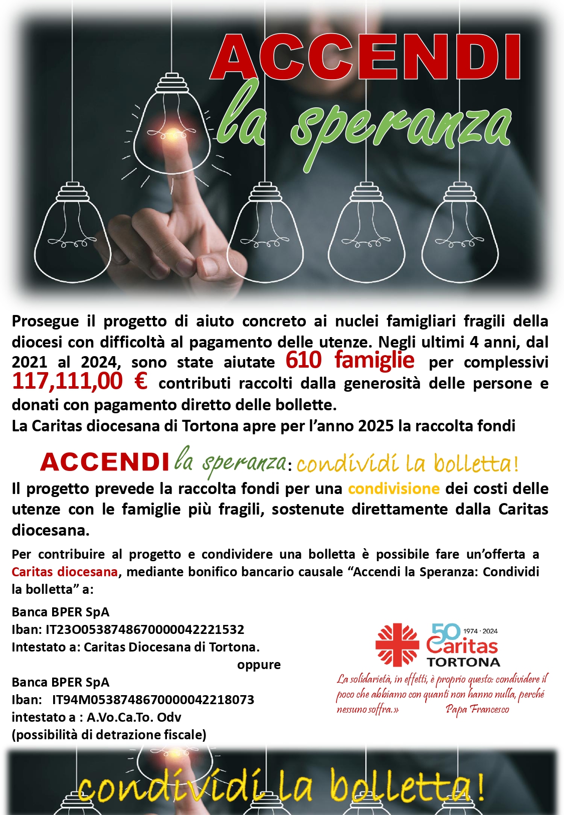 Accendi la Speranza: condividi la bolletta!